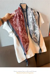 Vintage linen paisley triangle scarf, lightweight summer neckerchief and stylish shawl.