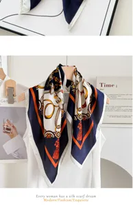 Femme mode touche soie foulard carré 70cm élégant foulard imprimé vintage chic