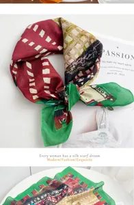 American college style plaid paisley square silk scarf for women and men, casual scarf.