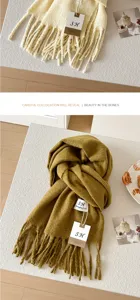 Winter warme comfortabele effen imitatie kasjmier sjaal voor heren en dames lange sjaal.