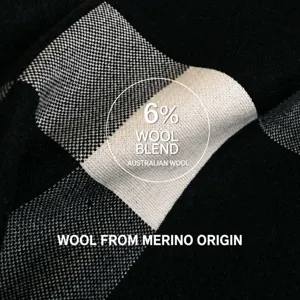 Écharpe en tricot chaude d'hiver pour homme noir blanc à carreau mélange de laine