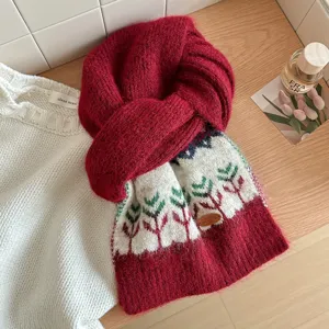 Bufanda de punto degradado mujer invierno calida cuello de lana accesorio moda