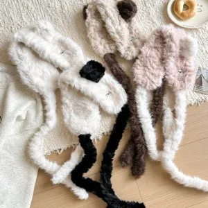 Chauffe-Oreilles en Peluche Mignons Ours Pour Femmes Hiver Chaud Coupe-Vent Extérieur Chauffe-Oreilles Acrylique Laine Artificielle Accessoires de Mode