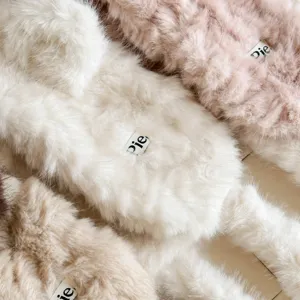 Écharpe chauffe-oreilles en fausse fourrure de lapin peluche douce accessoires d'hiver