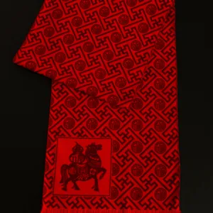 Bufanda de invierno roja para ancianos, chal cálido con patrón tradicional, regalo para abuela.