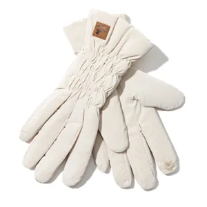 Women winter padded ski gloves white windproof thermal waterproof warm mittens for outdoor riding