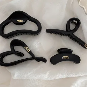Matte black hair claws large cloud shark clips for thick hair elegant styling hair accessories