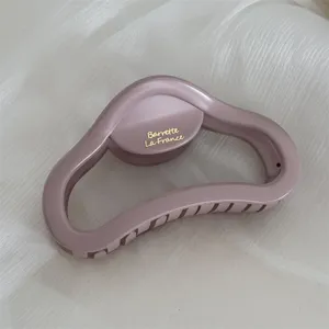 Large matte cloud hair claw clip elegant pinkish purple shark clip for thick hair styling accessories
