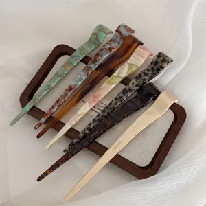 New Chinese style acetate hair stick vintage tortoise shell bun hair pin elegant hair accessories