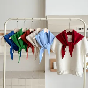 Vrouwen Winter Warm Wol Driehoek Sjaal Effen Kleur Kasjmier Gevoel Omslagdoek Nekbescherming Mode Sjaal