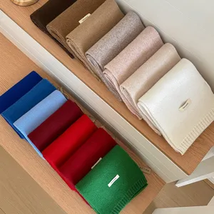 Πλεκτό χειμωνιάτικο μονόχρωμο κασκόλ για άνδρες και γυναίκες, ζεστό μάλλινο λαιμού