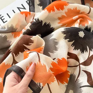 Chic floral print lightweight scarf for women, perfect for spring, autumn, and travel.