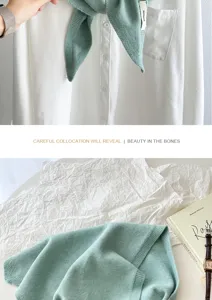 Mintgrüne Wollmischung dreieckiges Strickschultertuch Schal, elegante einfarbige Damen Winter.