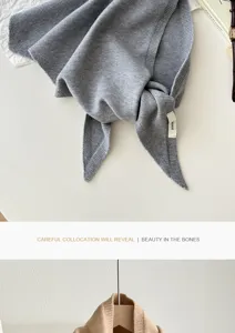 Frühling Herbst einfarbig Wollmischung dreieckiges Stricktuch Schal Damen vielseitig