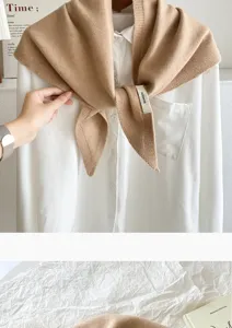 Damen wolle mischung dreieck strick schal vielseitige einfarbige mode herbst winter warm