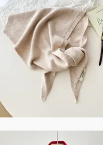 Damen elegante einfarbige gestrickte dreieckige Schal Tuch kuschelige Wollmischung Winter Accessoire