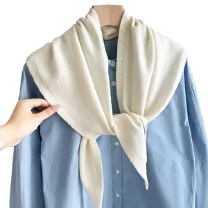 Damen Strick Dreiecktuch Schal Wollmischung einfarbig elegant Freizeit gemütlich Herbst Winter