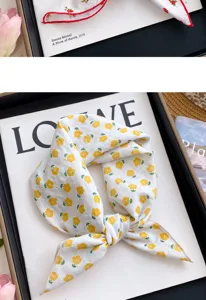 Cute kids floral print square scarf lightweight spring neckerchief for stylish outfits