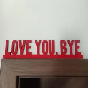 Décoration de Cadre de Porte en Bois Amour Au Revoir Panneau Suspendu Ornement de Lettre en Bois Décoration Murale