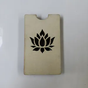 Modern wooden lotus business card holder desktop storage box card organizer elegant decor