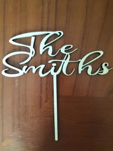 Ξύλινο διακοσμητικό τούρτας με σχέδιο The Smiths για πάρτι γενεθλίων και γιορτινό γάμο.