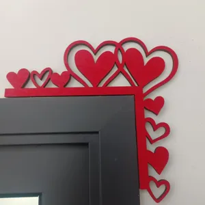 Wooden Heart Door Corner Decoration Valentine Mother Day Wedding Party Home Decor Frame Art Sign