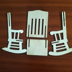 Kit montaggio sedia a dondolo miniatura legno tagliata al laser fai da te decorazione