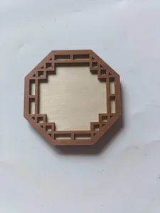 Marco de bordado octogonal de madera artesanía DIY rodaja de madera soporte base vacío