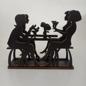 Portatovaglioli in legno stile nordico e decorazione silhouette da scrivania casa 1pz