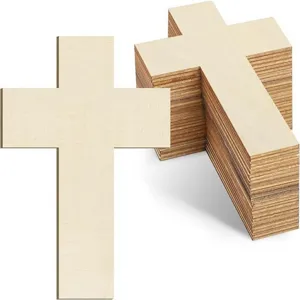 Unfinished wooden crosses bulk for DIY crafts painting wood slices natural wood cutouts decor.