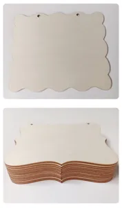 Letrero de madera en blanco cortado con láser, detalle para pintura DIY y decoración.