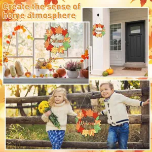 Ghirlanda di benvenuto in legno autunnale targa per porta decorazione festa regalo.