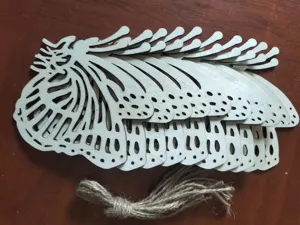 Wooden hollow butterfly pendant DIY craft set with jute rope for home hanging decor.