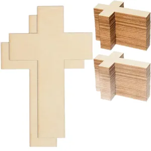 Unfinished wooden cross pieces for kids DIY painting and handmade craft art decoration