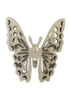 Wooden hollow butterfly pendant DIY home decoration craft ornament cute carved piece