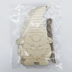Wooden Santa Claus Hanging Tag Laser Engraved Gnomes Wood Slice Pendant DIY Home Decoration Christmas Party Supplies
