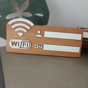 hölzernes wlan passwort schild wandbehang drahtloses netzwerk anzeige haus dekoration