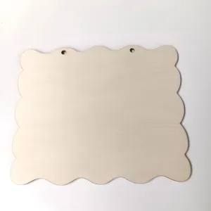 Placa de madera cortada con láser cartel colgante de bricolaje rodaja de madera virgen