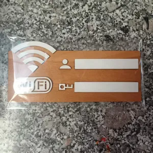 Hölzernes WiFi Passwort Schild Wandbehang Drahtloses Netzwerk Indikator Board Multifunktionales Büro Heim Dekor