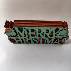 Decoration de bureau lettre Noel en bois LED ornament ambiance de fete cadeau vacances