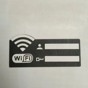 Hölzernes WLAN Passwort Schild Wandbehang drahtloses Netzwerk Indikator Plakette Dekor