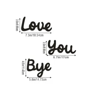 Cartello in legno Love You Bye Scritta Decorazione da tavolo Ornamento rustico legno