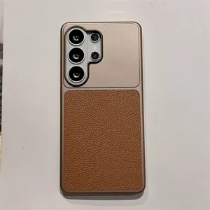 Compatible with Samsung Ultra phone case leather texture hard PC shockproof protective cover