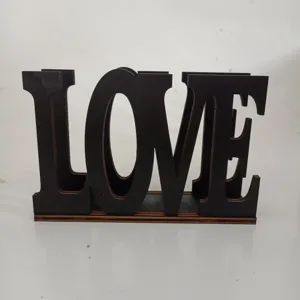 Porta fazzoletti in legno stile nordico LOVE scatola portaoggetti da scrivania 1pz
