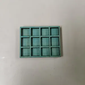 Miniature wooden trinket shelf 12-grid storage rack for crystal mineral specimen display.