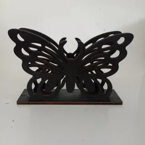 Portafazzoletti in Legno Stile Nordico Scatola Stand di Archiviazione Desktop Taglio Laser Distributore di Tovaglioli Decorazione per la Casa e l'Hotel