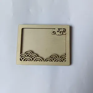 Marco de bordado de madera DIY con patrón hueco de nube ola pieza para imán de nevera