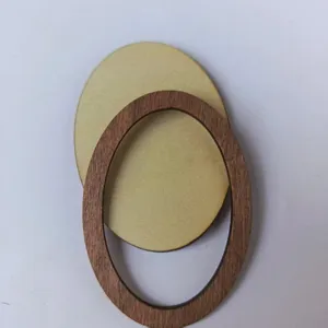 Marco de bordado ovalado de madera DIY imán de nevera en blanco accesorios de madera