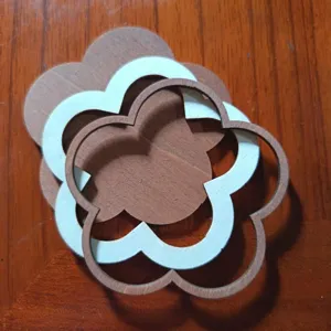Marco de madera flor DIY bordado piezas de madera accesorios artesanales para imanes de nevera.