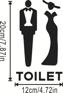 Wooden toilet door sign silhouette men and women restroom plaque 20x12cm waterproof decor